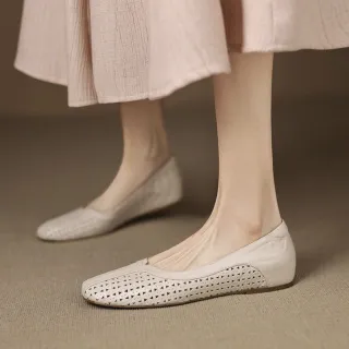 【WYPEX】現貨+預購 法式柔軟真皮娃娃鞋女鞋 平底鞋(2色)