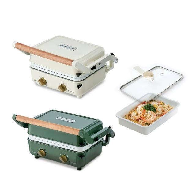 【MATURE 美萃】★夾心陶瓷爐-火烤二吃特惠組★主機兩色可選+陶瓷深鍋+直立玻璃蓋(CY-1624)