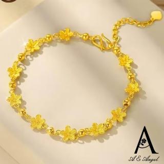 【ANGEL】星辰花海華麗沙金時尚百搭手鍊(金色)