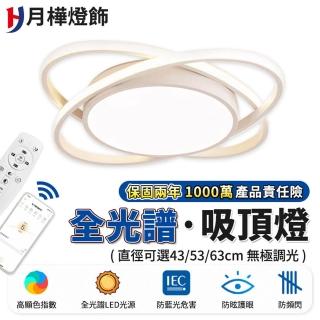 【月樺燈飾】LED吸頂燈 APP花型高亮光源 43CM 4200lm智慧高亮款(防藍光/防頻閃/遙控三色無極調光)