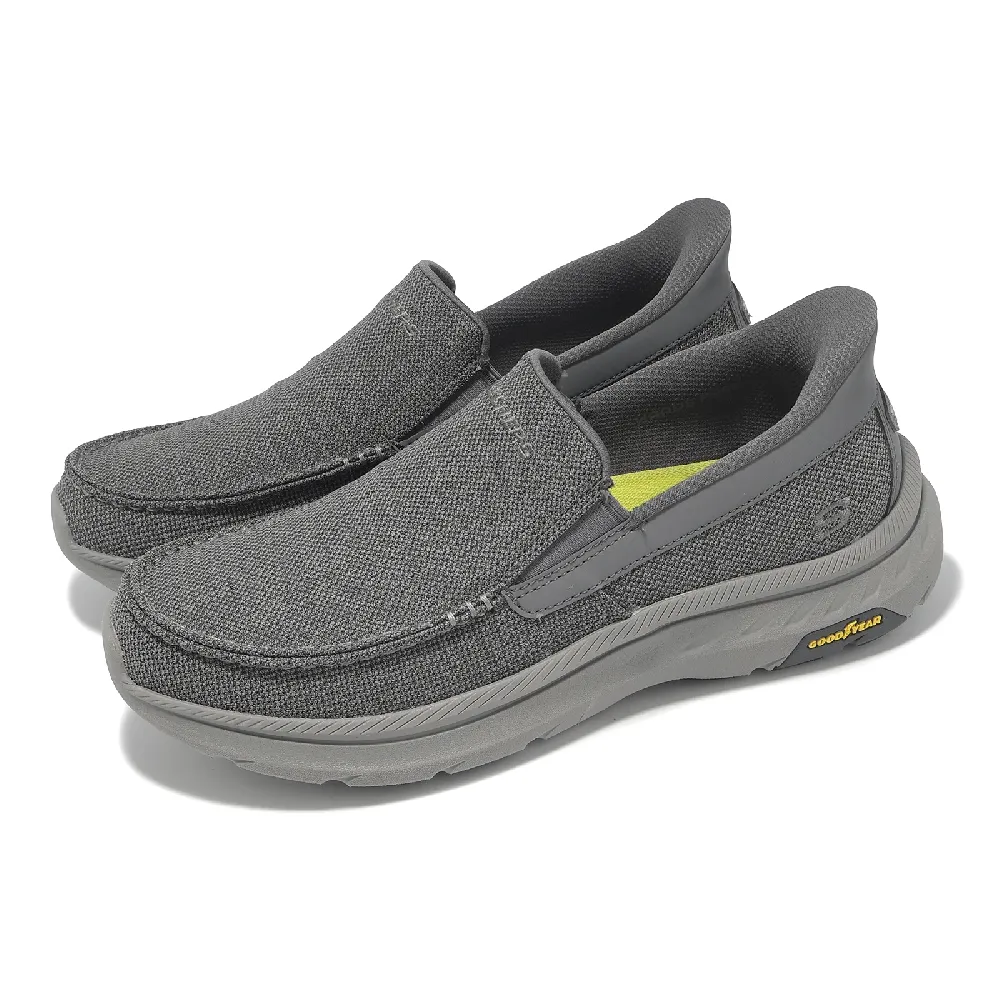 【SKECHERS】休閒鞋 Pollard-Wilfred Slip-Ins 男鞋 灰 懶人鞋 馬克縫 帆船鞋(205451-GRY)