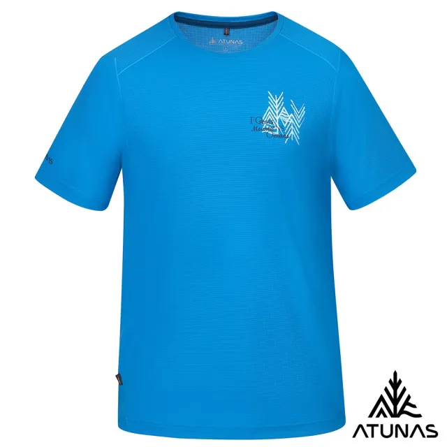 【ATUNAS 歐都納】男POLARTEC POWER DRY短袖T恤(A1TS2501M蔚藍/吸濕排汗/抗臭/抗UV防曬/透氣快乾/戶外登山)