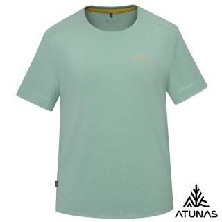 【ATUNAS 歐都納】男款POLARTEC DELTA涼感短袖T恤(A1TS2502M霧綠/吸濕排汗/抗UV防曬/透氣快乾/戶外登山)