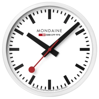【MONDAINE 瑞士國鐵】經典掛鐘25cm-白框(CLOCK10W)