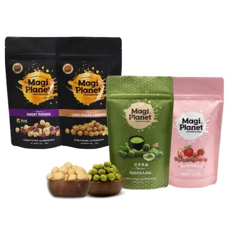 【星球工坊】台灣創意爆米花110gx6包 口味任選(雙色地瓜/蔗香焦糖/草莓牛奶/香濃奶茶)