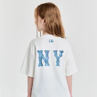 【MLB】童裝 短袖T恤 Monogram系列 紐約洋基隊(7ATSM0953-50IVS)