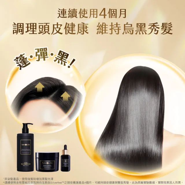 【SAHOLEA 森歐黎漾】極沙龍 雪絨花逆齡 超值四入組(淨化液200ml/洗髮480ml/髮膜190g任選3入+養髮精華50ml