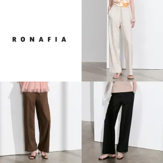RONAFIA涼涼亞麻悠植鬆緊直筒褲