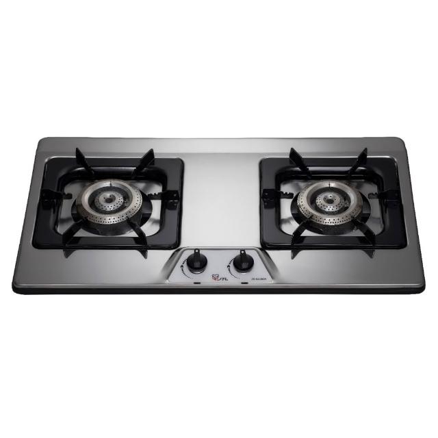 【喜特麗】二口不鏽鋼檯面爐瓦斯爐NG1/LPG(JT-GC202S基本安裝)