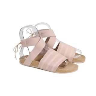 【adidas 愛迪達】ADILETTE ANKLE WRAP W 粉色 女鞋 涼鞋 綁帶(CM8168)