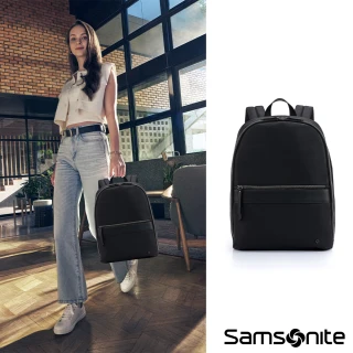 【Samsonite 新秀麗】MOBILE SOLUTION ECO抗菌防潑水輕量筆電後背包/包包/女包 14吋(黑色)