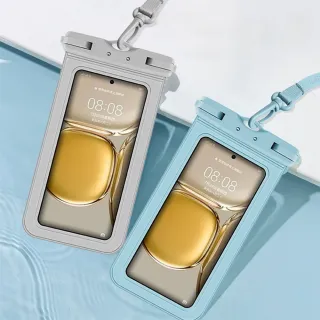 【Dagebeno荷生活】可觸碰加大螢幕窗浮潛防水手機袋 高清透明觸控靈敏手機防水袋(2入)