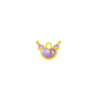 【Just Gold 鎮金店】酷洛米 Kuromi 復古野餐趣-手提包 黃金耳環(單耳)