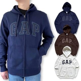 【GAP】男生 連帽外套 刺繡字母LOGO 內裡磨毛 棉質 長袖外套 休閒外套 男女可穿(多色可挑)