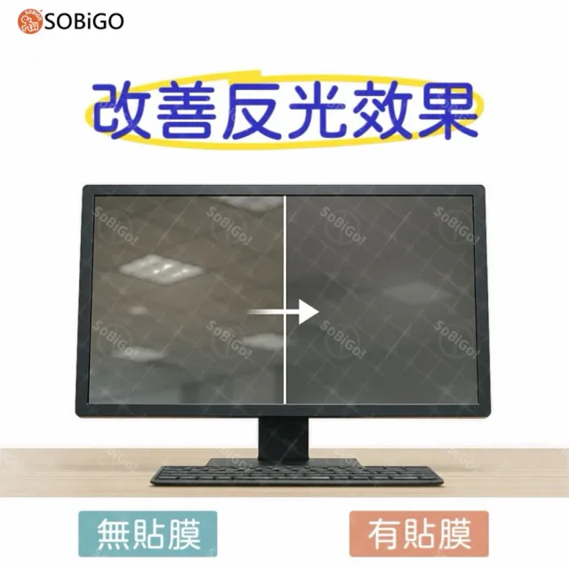 【SOBiGO!】電腦螢幕可抗反光抗藍光片23~24吋(台灣SGS檢驗字號YA60036)