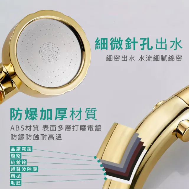 【大匠工具】淋浴花灑 金色 增壓花灑 止水蓮蓬頭 連蓬頭組 強力花灑 連蓬頭 165-SH4TG(加壓花灑 強勁沖洗)
