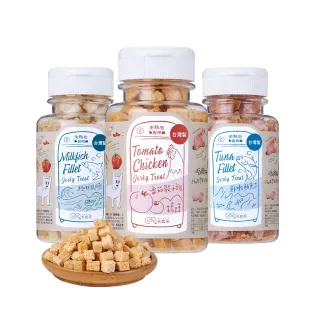 【MAOUP 毛起來】迷你方塊小凍乾 多種口味 3罐組(寵物零食 狗貓凍乾 0.7公分小顆粒 好餵食 原肉製成)