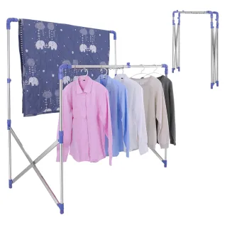 【百鈴】衣立不倒三代多用途曬衣架-超值組(/掛衣架/室內衣曬衣架/棉被架/毛巾架)