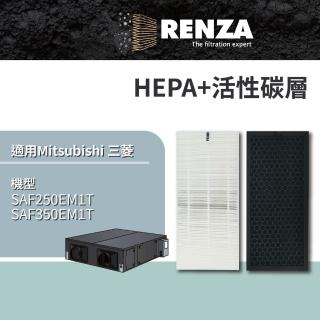 【RENZA】適用 Mitsubishi 三菱重工 SAF250EM1T SAF350EM1T 全熱交換機(HEPA+活性碳 濾網 濾芯 濾心)
