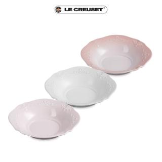 【Le Creuset】永恆花蕾系列瓷器深圓盤 20cm(棉花白/柔粉紫/貝殼粉 3色選1)