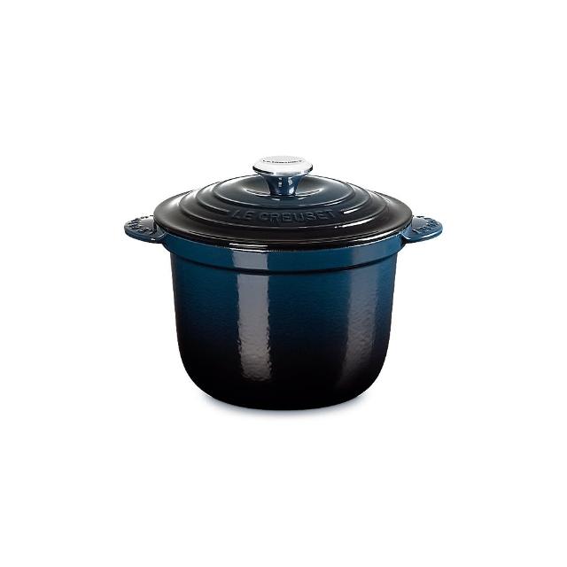 【Le Creuset】萬用窈窕鑄鐵鍋 20(夜謐藍-霓彩頭-內鍋黑)