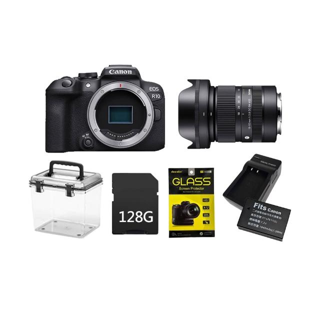 【Canon】EOS R10 單機身+SIGMA 18-50mm F2.8 DC DN RF-Mount+鋼化貼+小型防潮盒+128G+副電座充(公司貨)