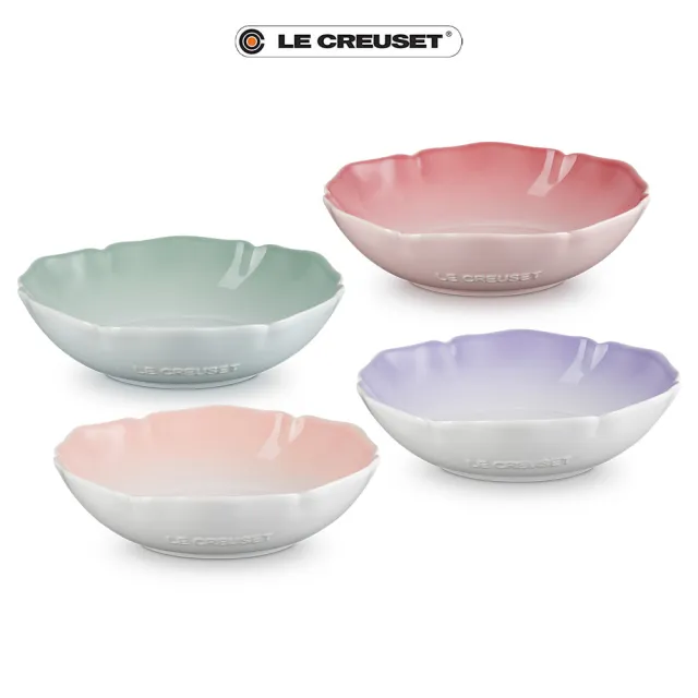 【Le Creuset】凡爾賽花園系列瓷器深圓盤20cm(淡粉紅/淡粉紫/櫻花粉/湖水綠)