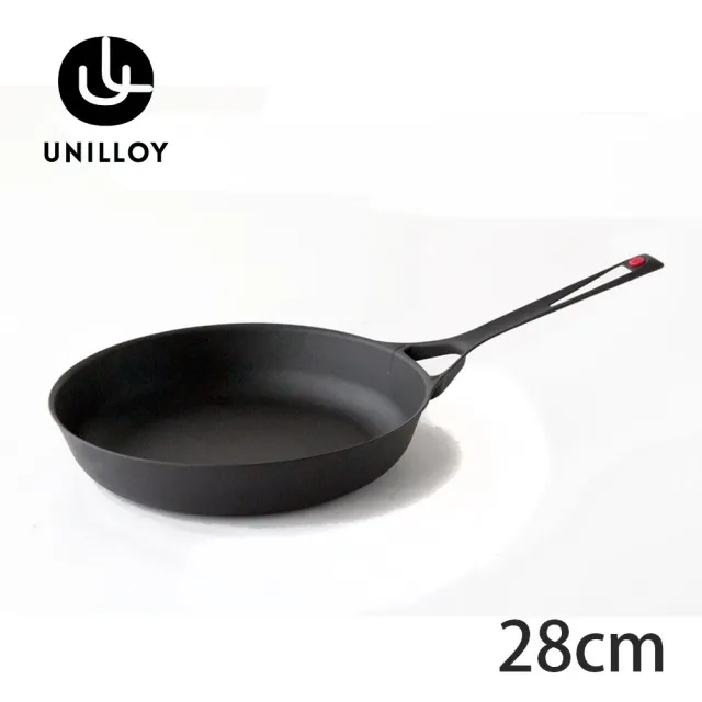 【Unilloy】極輕薄鑄鐵平底鐵鍋28cm(附鍋蓋)