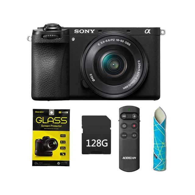 【SONY 索尼】ILCE-6700L+128G記憶卡+CL-50相機魔毯+AODELAN藍牙遙控器+DK鋼化貼(公司貨)