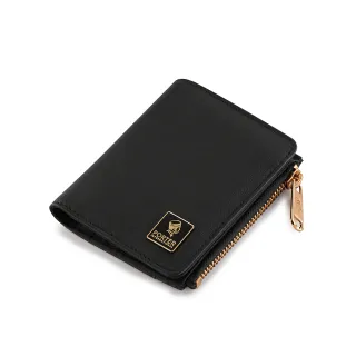 【PORTER INTERNATIONAL】交換禮物 復古品味MORI雙折零錢短夾(黑)