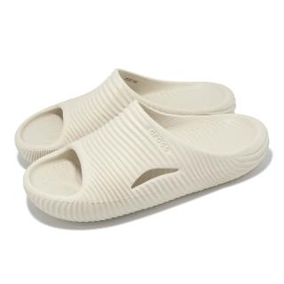 【Crocs】麵包波紋鞋 Mellow Tide Recovery Slide 男女鞋 水泥灰 恢復拖鞋 卡駱馳(210333160)