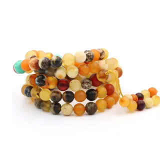 【JA-ME】天然琥珀波羅的海多寶108手珠 7-7.5mm 27克(年終慶/年貨節/招財開運/現貨/僅此一件)