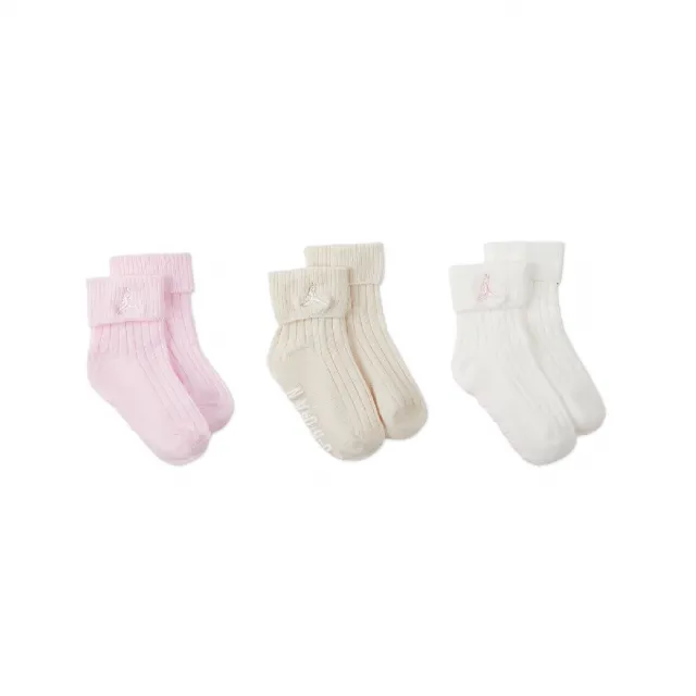 【NIKE 耐吉】休閒襪 Non Slip Lightweight 小童 寶寶襪 童襪 嬰兒 喬丹 3雙入(JD2523101TD-003)