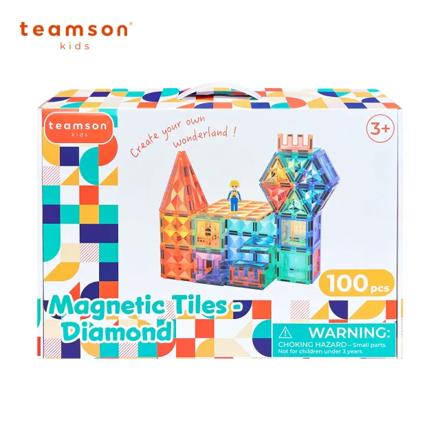 【Teamson】奇幻水晶鑽石磁力片車子豪華組