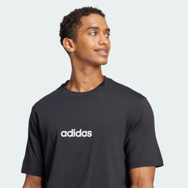 【adidas 愛迪達】ESSENTIALS LINEAR 短袖上衣 T恤 男 JE8993