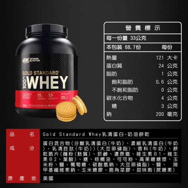 【ON 歐恩】金牌乳清蛋白5磅(多口味可選)