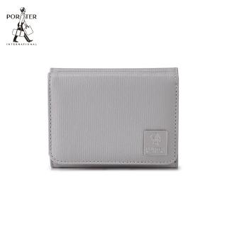 【PORTER INTERNATIONAL】復古品味MORI三折零錢短夾(晨霧灰)