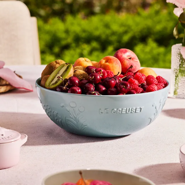 【Le Creuset】春日花園系列瓷器沙拉碗 25cm(洋甘菊/蛋白霜/海洋之花 3色選1)