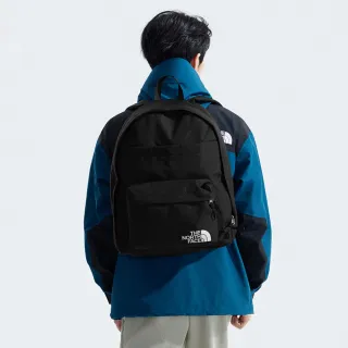 【The North Face 官方旗艦】北面男女款黑色調節背帶休閒後背包｜8AMM4HF(筆電包/登山包)