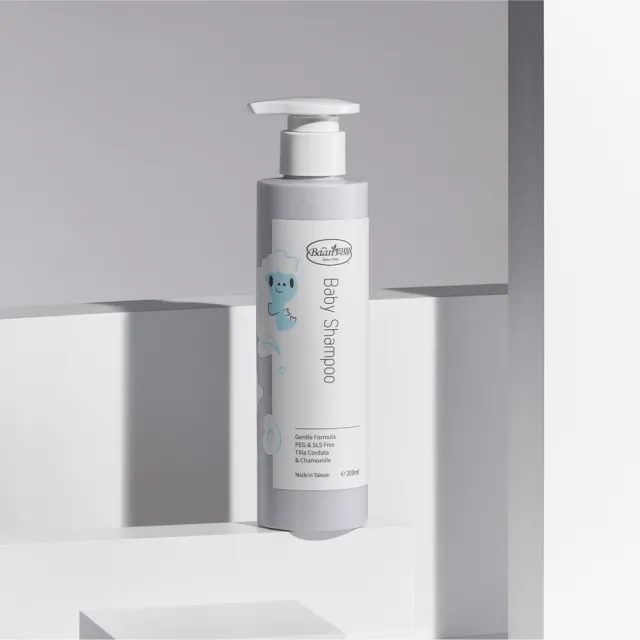 【Baan 貝恩】嬰兒泡泡洗澡組(泡泡香浴露500ml+嬰兒洗髮精200ml)
