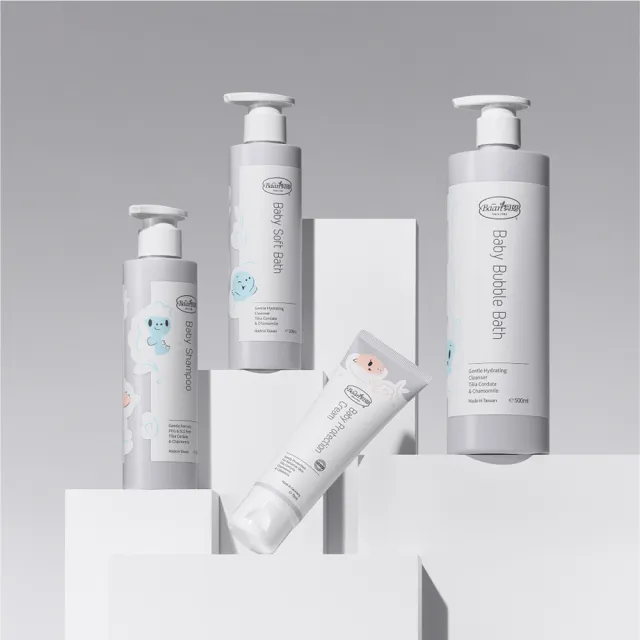 【Baan 貝恩】嬰兒泡泡洗澡組(泡泡香浴露500ml+嬰兒洗髮精200ml)