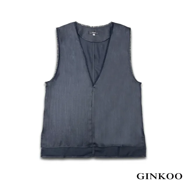 【GINKOO 俊克】V領流蘇外搭背心