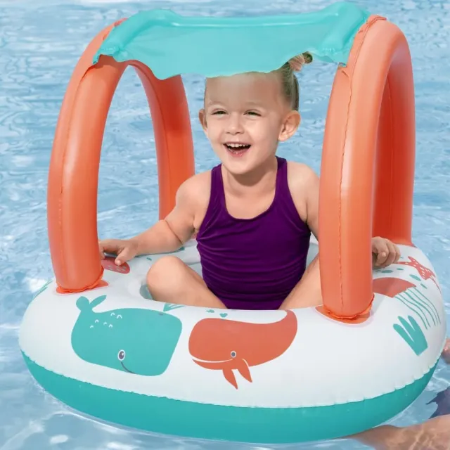 【BESTWAY】舒適絨面防曬嬰兒浮船 3歲以上(浮具)