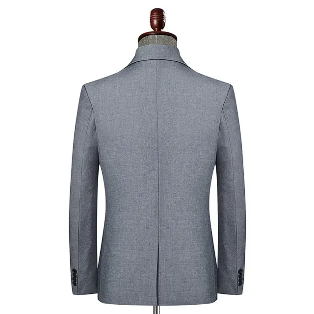 【米蘭精品】極速出貨  西裝外套休閒西服(素色彈力正裝春秋男外套父親節禮物3色74eb14)