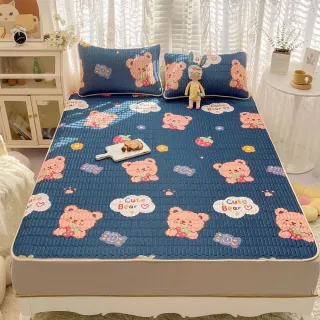 【Zhuyin】加厚乳膠冰絲涼蓆 床墊 涼感乳膠涼席 雙人加大(冰絲涼席 冰涼墊 送枕套x2)