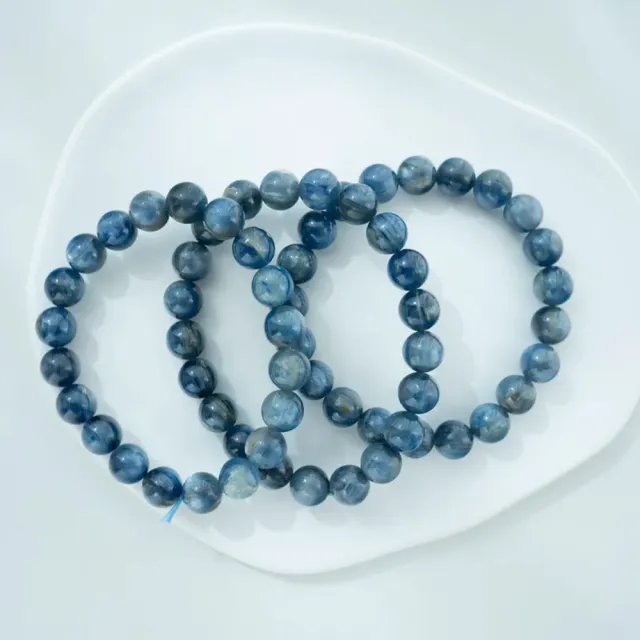 【天天水晶 TINGTING】玉化藍晶石 素圈水晶手鍊(順暢溝通 提高洞察力 B090001)