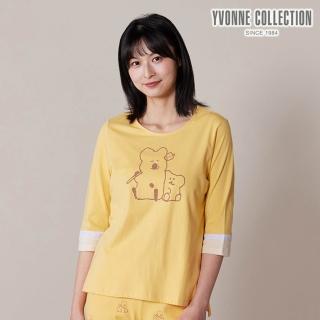 【YVONNE 以旺傢飾】QUOKKA & BOBO 網印七分袖上衣-盛夏黃(DINOTAENG)