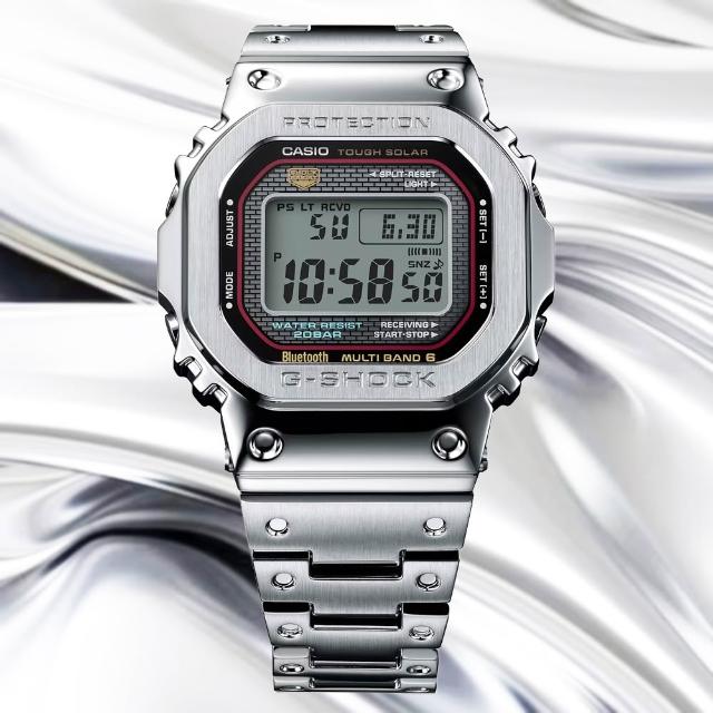 【CASIO 卡西歐】G-SHOCK 全金屬 太陽能 藍芽電波錶 男錶 卡西歐 手錶 送禮 電子錶(GMW-B5000D-1C)