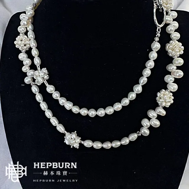 【赫本珠寶】($5280)設計款花團錦簇天然珍珠項鍊毛衣練