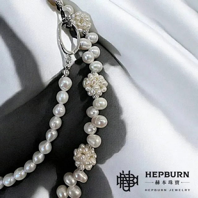 【赫本珠寶】($5280)設計款花團錦簇天然珍珠項鍊毛衣練